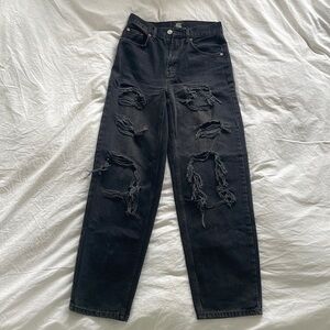 Black high- rise baggy ripped jeans from urban outfitters in size 27